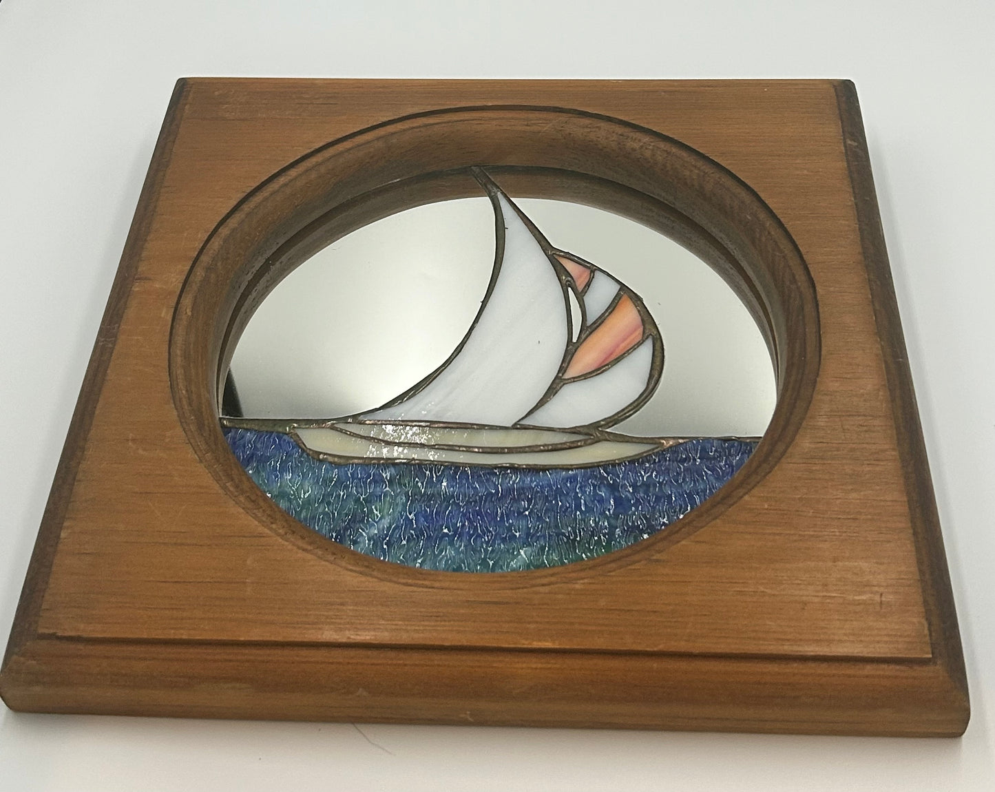 Framed Stained Glass Sailboat